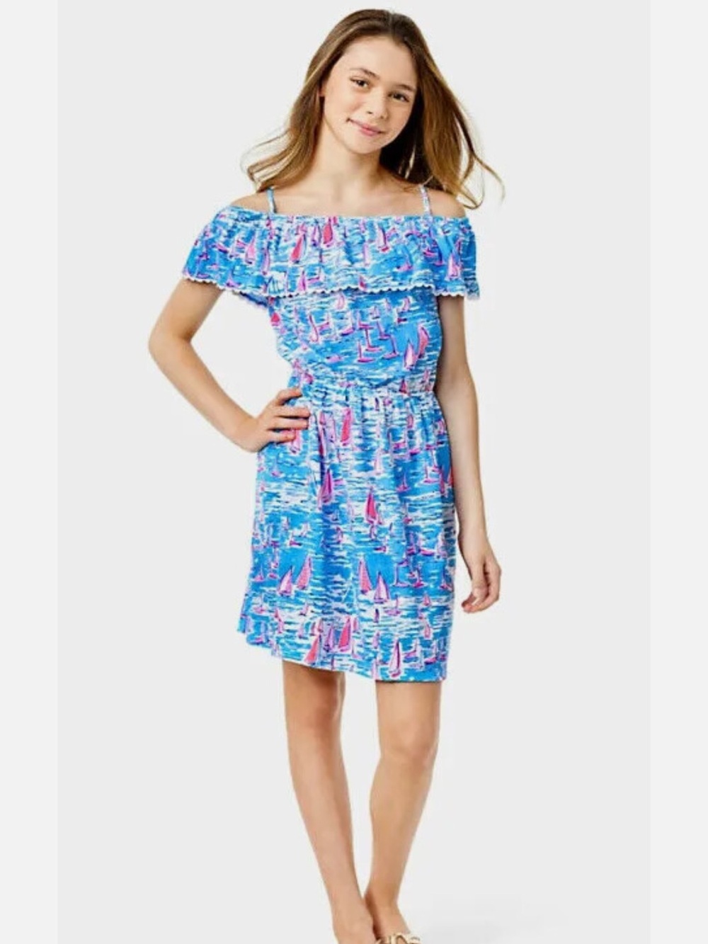 Lilly Pulitzer Girls Amaris Dress in Zanzibar
Blue Boatylicious